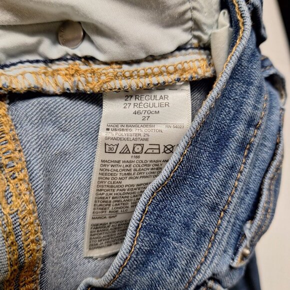 GAP Jeans Button Fly High Rise Legging Jegging Womens 27 Regular Blue Denim - Picture 7 of 9